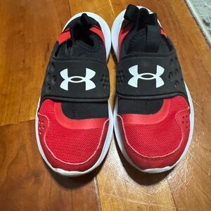 Under Armour Kids Red and Black Sneakers